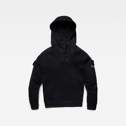Mixed Woven Cargo Hooded Sweater | ブラック | G-Star RAW® JP